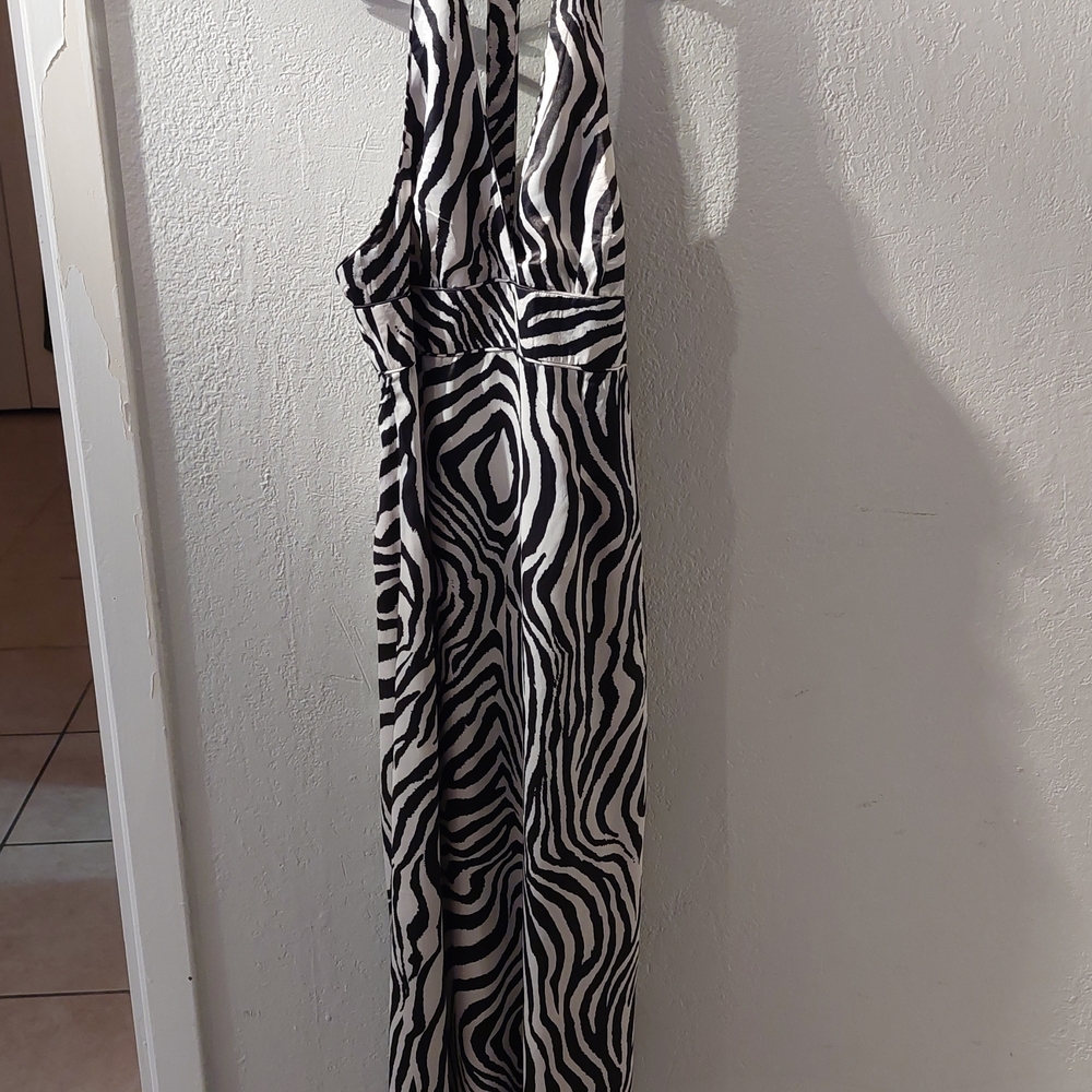 Zebra Print Long Dress